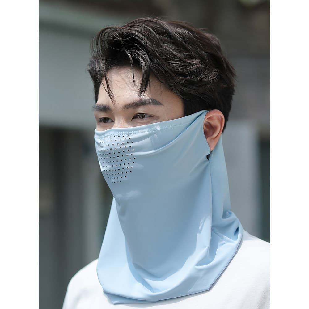 Protetor solar máscara facial masculina capa rosto cheio Anti-ultravioleta gelo seda máscara facial homens condução pesc