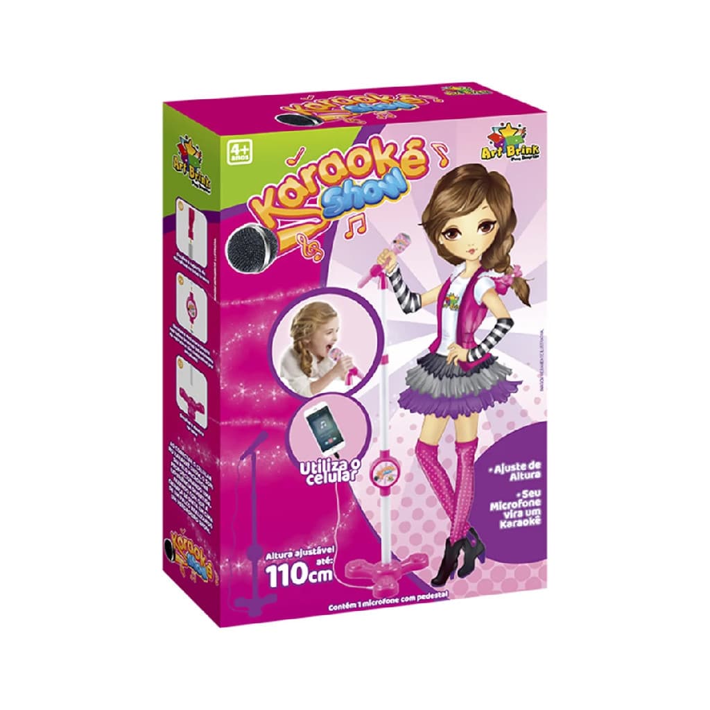 Microfone Infantil com Pedestal e Cabo P2