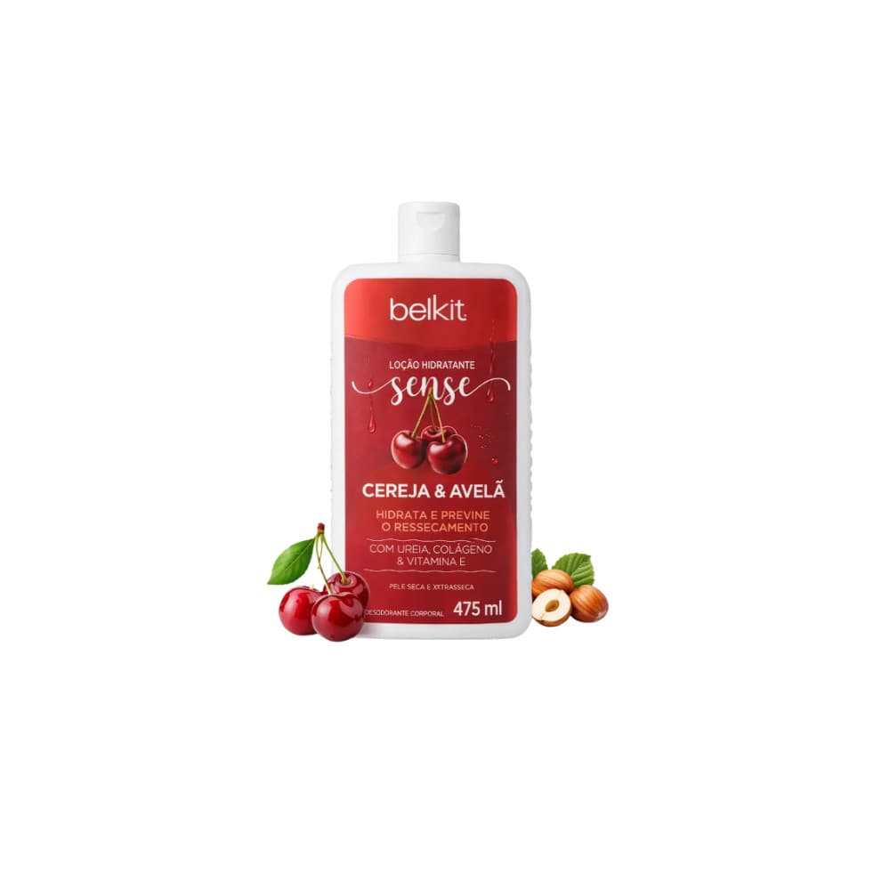 Loção Hidratante Cereja e Avela 475ml Hidrata Pele Ressecada