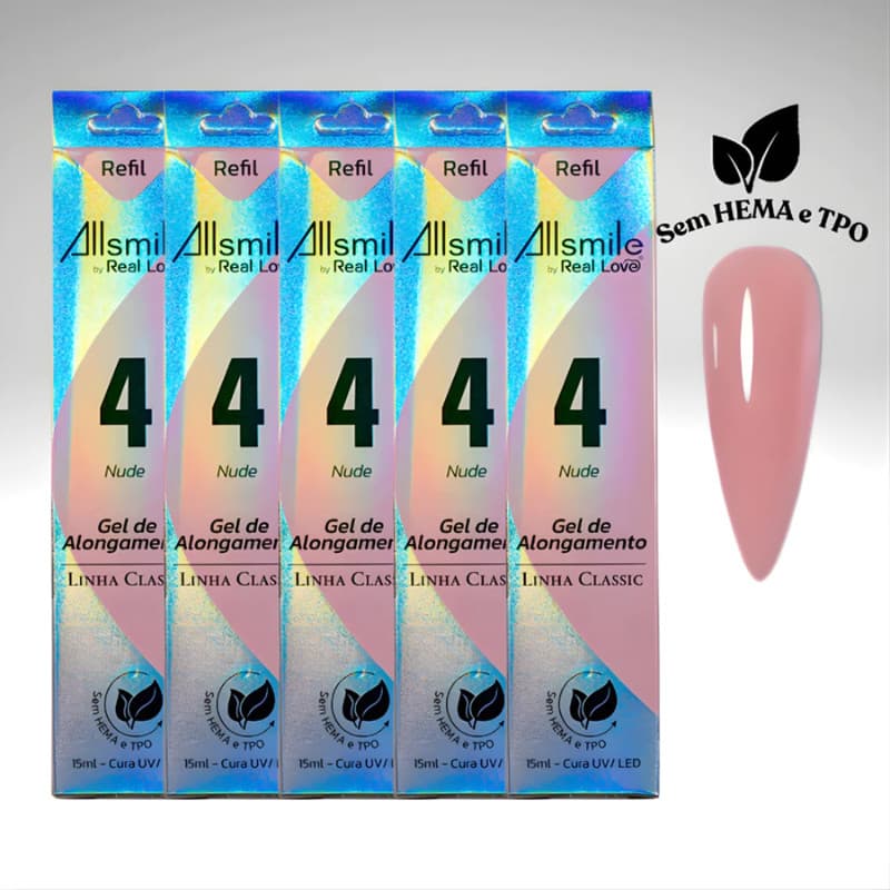10 Gel Refil Real Love para Unhas 15ml cor4 e 5 Nude