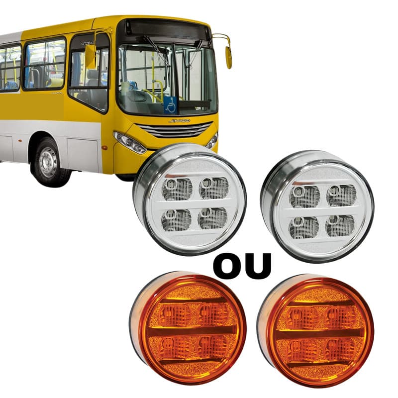 Kit 2 Lanterna Seta pisca alerta Dianteira Micro-Onibus Ônibus Caio Neobus Mascarello