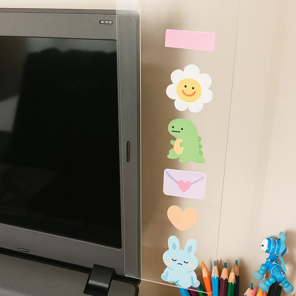 Suporte de Monitor para Blocos de Notas Post It c/fita dupla face Organizador de Tarefas Kits