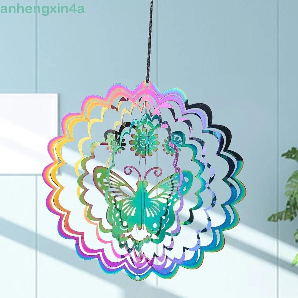 Pingente De Carrilhão De Vento ANHENGXIN , Coletor De Girador 3D Com Efeito De Luz Fluida , Colorido