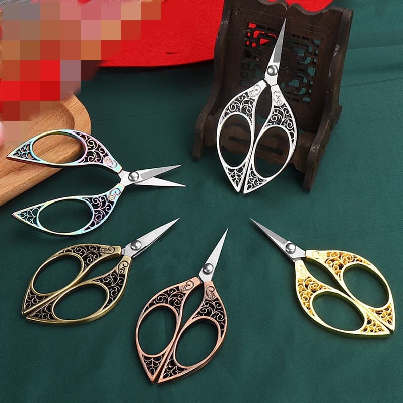 1 Peça De Aço Inoxidável Ponto Retrô Clássico Vintage Tesoura Para Diy Bordado Antigo Pequeno Papelaria Cruz Costura Alf