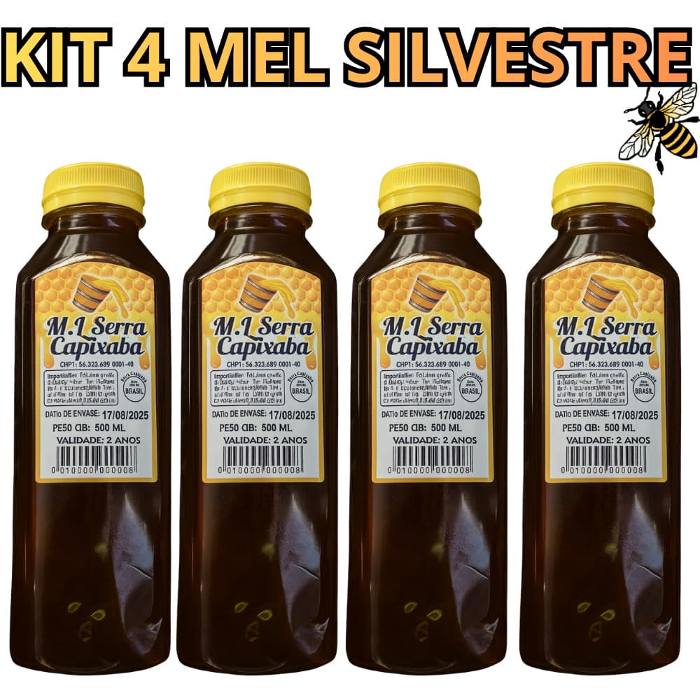 Promoção Kit 4 Unidades Mel Silvestre Natural Premium
