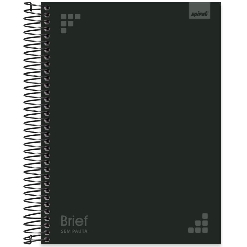 Caderno Universitário Polipropileno 160fls Sem Pauta Preto