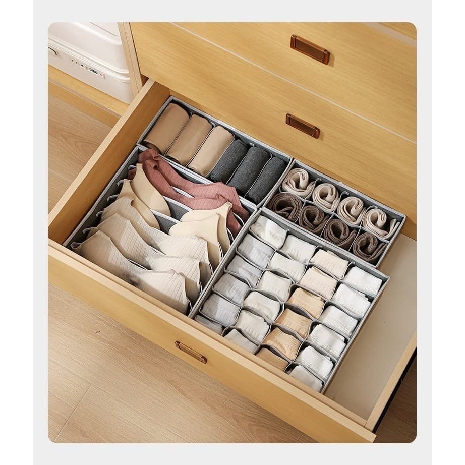 Kit Organizadora gavetas 4 Pçs Organizador Armário Meias Sutiã Roupa Íntima Caixa Armazenamento Casa Lenço Caixas LULU