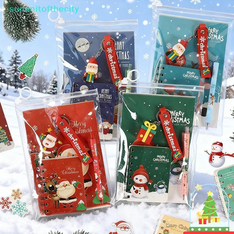 Conjunto De Papelaria Para Estudo Com Tema De Natal , Material Pingente De Chaveiro , Presente De Temporada De Volta Às