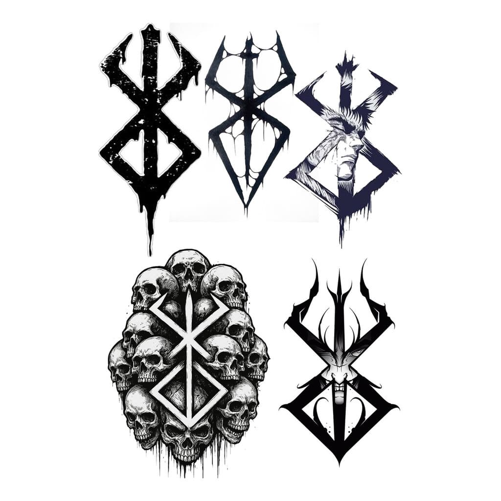 5 Tatuagem Temporária Berserk