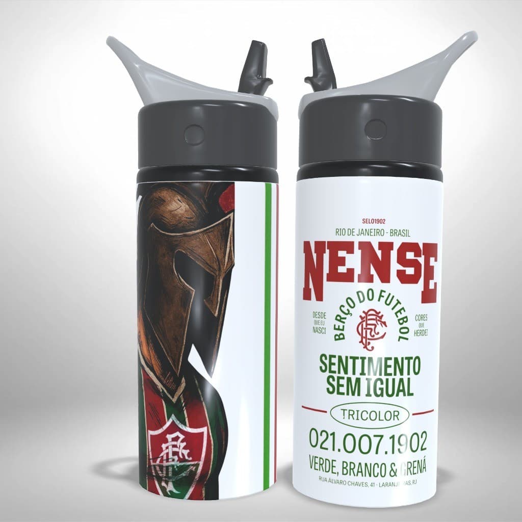 Garrafa Squeeze Alumínio Personalizado Guerreiro Fluminense - Futebol