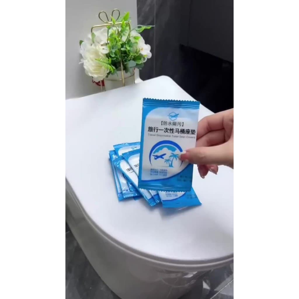 50 Peças/Pacote Capa De Assento De Vaso Sanitário Descartável Portátil À Prova D'água Para Viagem/Acampamento