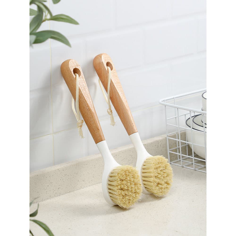 Escova de panela Escova de cozinha doméstica Pote de lavar louça Ferramenta útil Pote de lavagem Escova de óleo antiader