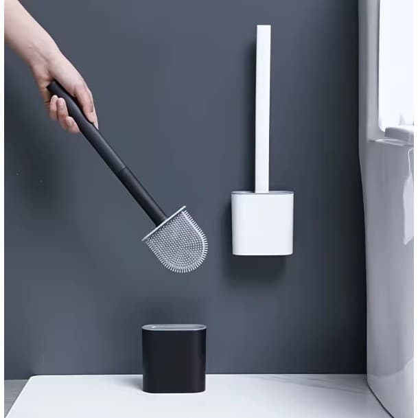 Escova Sanitária Silicone Limpeza Banheiro Higienica Durável Antibacteriana Cerdas Suaves