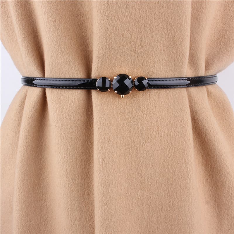 Doce senhoras cinto de couro genuíno moda cinto fino casaco diamante terno de lã cinto acessórios vestido cintura estrei