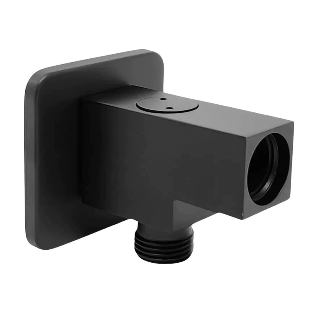 Desviador Quadrado Para Chuveiro Ducha de Mão Metal Cromado Preto