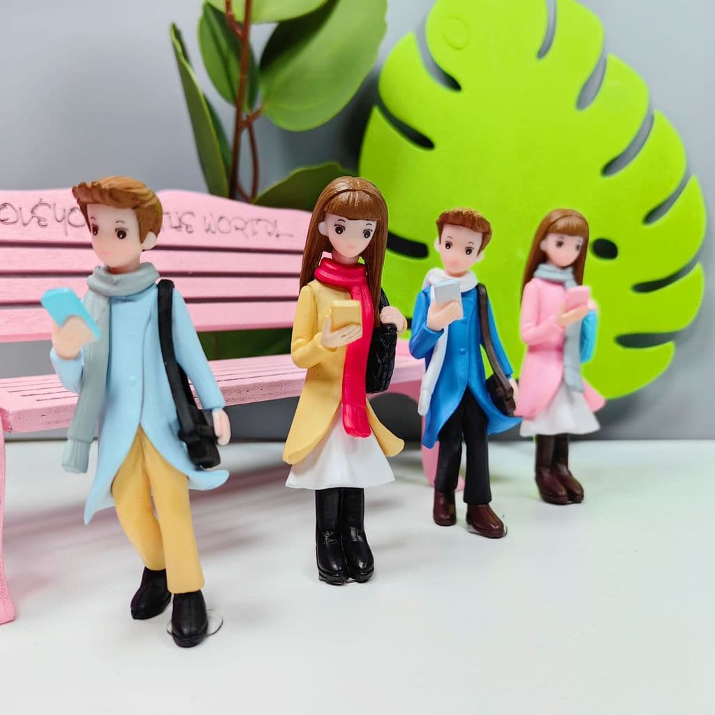 4 PCS Novo Estilo Dos Desenhos Animados Telefone Móvel Casal Micro Paisagem Jardinagem Suculenta Paisagismo Acessórios B