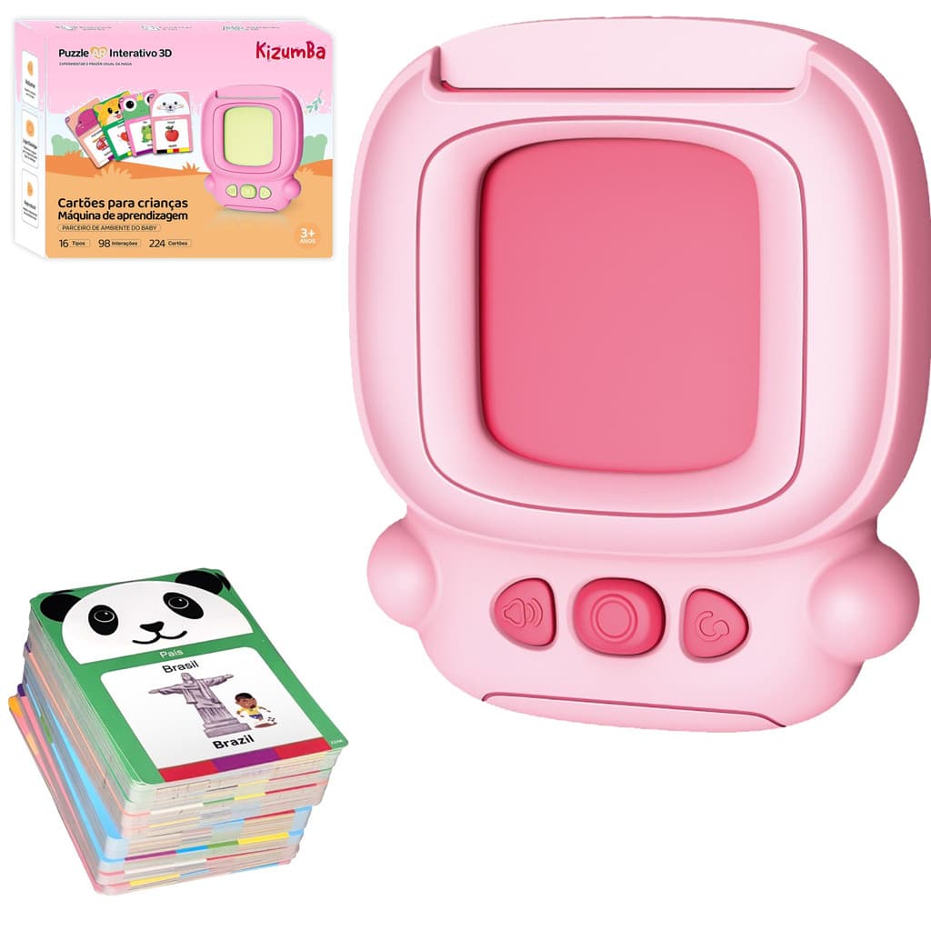 Brinquedo Infantil Cardkids Educacional Brincando Aprenda Palavras Em Inglês Criança Com Som Kizumba