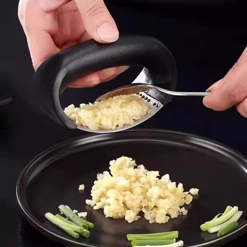 Amassador de Alho Aço Inox: Espremedor Eficiente e Fácil de Limpar com Design Ergonômico em ABS