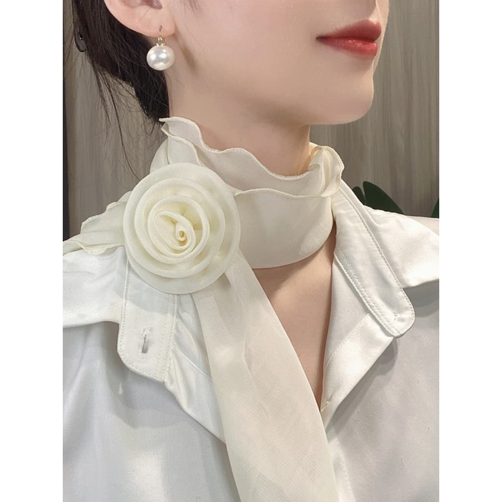 Rosa clipe lenço de seda fino primavera verão protetor solar All-Match lenço feminino estilo fino feminino Ji Yin novo e