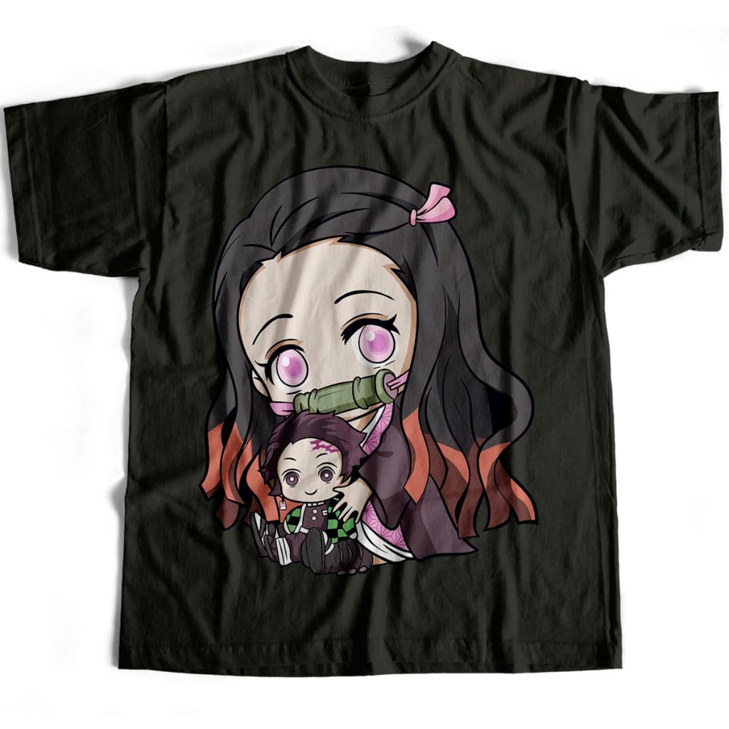 Camiseta Básica Nezuko Kamado Demon Slayer Estampada Várias Cores 100% Algodão Estampada 100% Algodão Várias Cores Estam