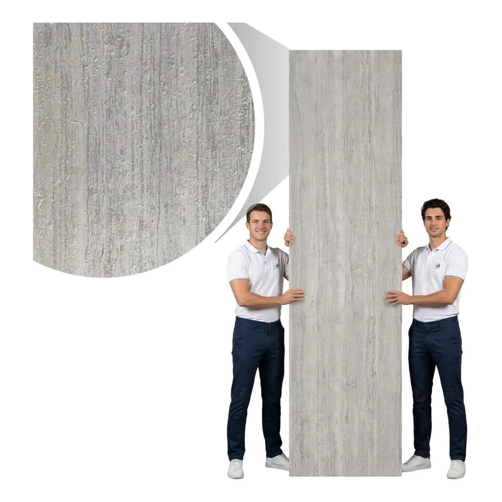 Placa Rolo Marmore Travertino Texturizado Decorativo Placa Autocolante 295x60 Painel Premium Sala