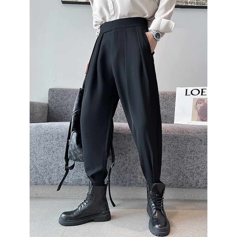 Macacão masculino outono inverno Leggings calças com botas Martin calças Drape Harem calças terno calças retas soltas ca