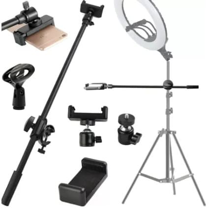 Suporte para barra horizontal, barra de 55CM + Suporte Universal + Tripé + Suporte para celular e tablet