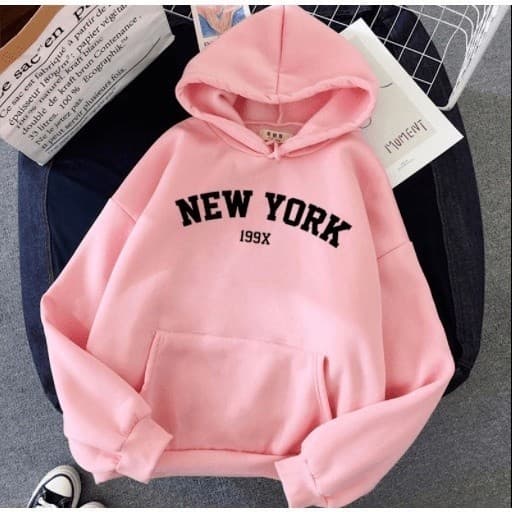 Moleton Canguru Unissex  New York Blusa De Frio Moda De Inverno Casaco Estampado Flanelado