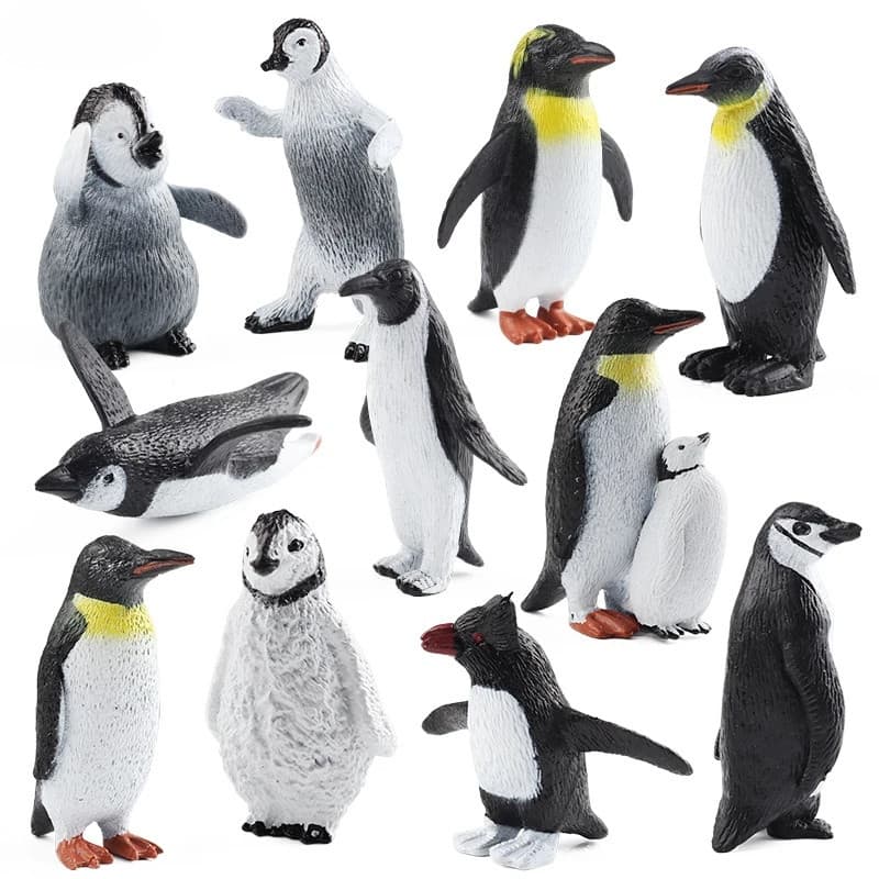 Pólo Sul Animal Simulação Oceano Bebê Pinguim Crescimento Ciclo Figuras de Ação Animais Estatueta Modelo Educação Brinqu