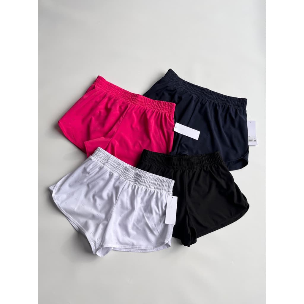 North-American YOGA * Shorts esportivos rápidos e legais de secagem rápida Fitness Jogando Shorts de corrida forrados Ca