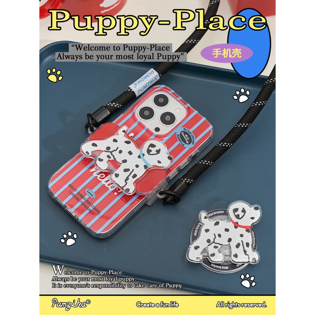 Pumzika Original Listrado Spot Dog Bonito Carregamento Magnético Adequado para Apple iphone15pro Capa de telefone de 14p