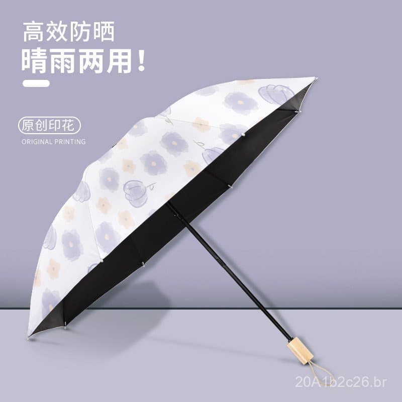 Guarda-chuvas dobráveis por atacado para chuva e sol, proteção solar, proteção UV, guarda-chuvas automáticos com revesti