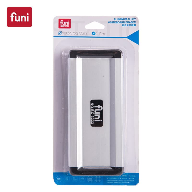 Borracha magnética de liga de alumínio para quadro branco Funi Apagador de caneta para quadro branco Borracha de quadro