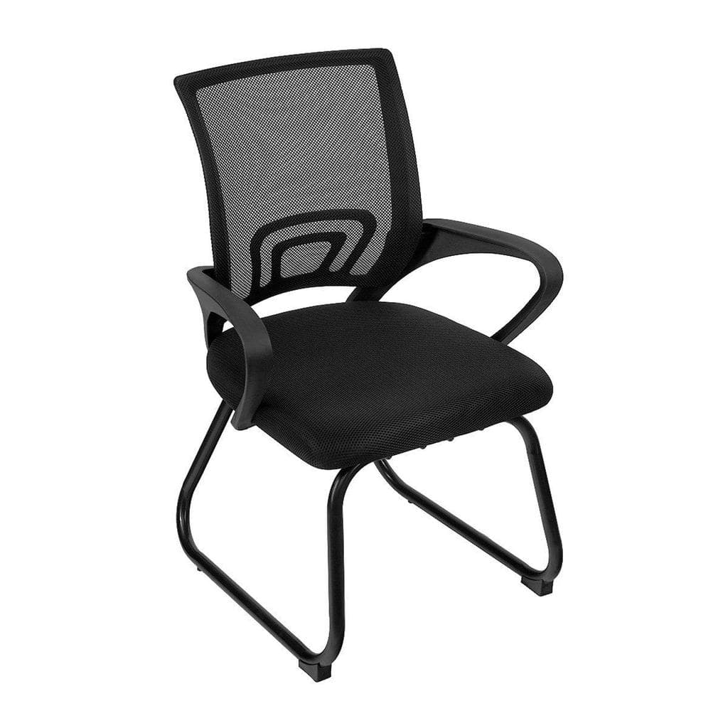 Cadeira Laráz Office Tok estofada com base fixa - Preto