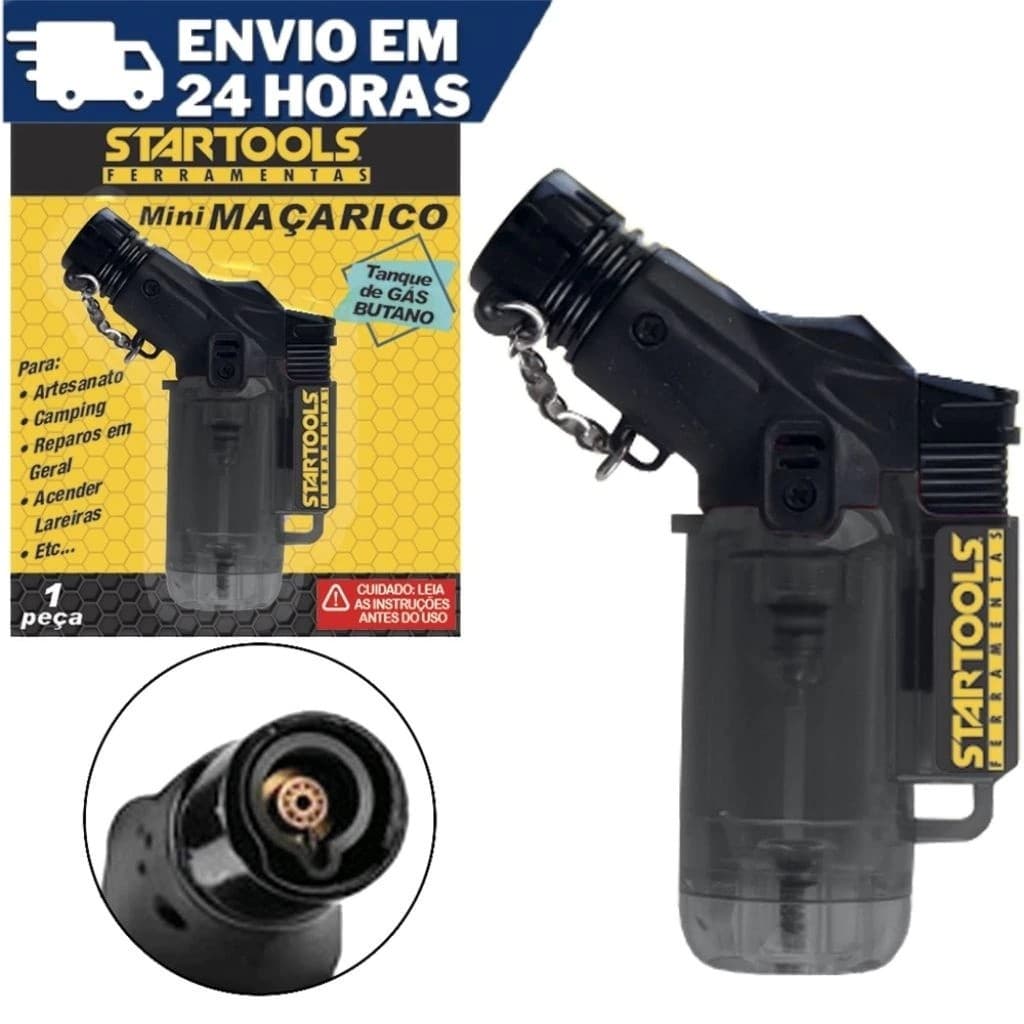 Mini Maçarico Recarregável Portátil c/ Regulagem de Chamas - Startools