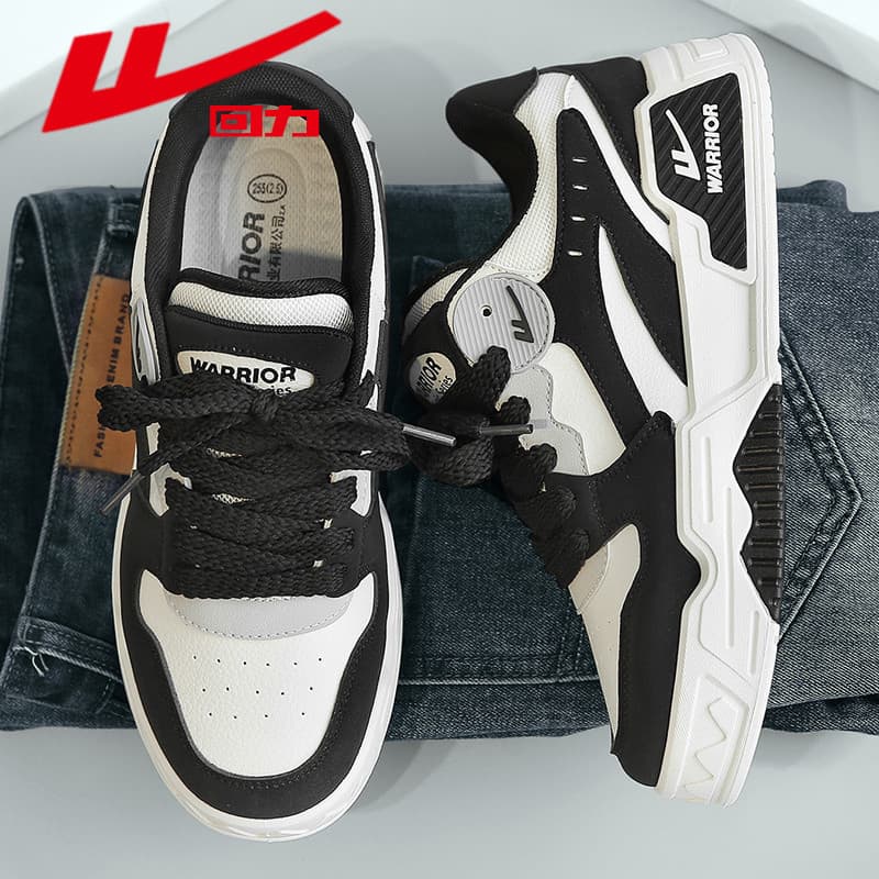 Puxar para trás sapatos masculinos 2025 novo estilo outono nicho na moda sapatos preto branco Panda juventude esportes t