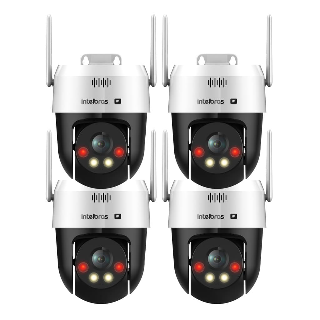 Kit Intelbras 4 Câmeras Vipw 1300 Mini SD IP Speed dome WI-FI