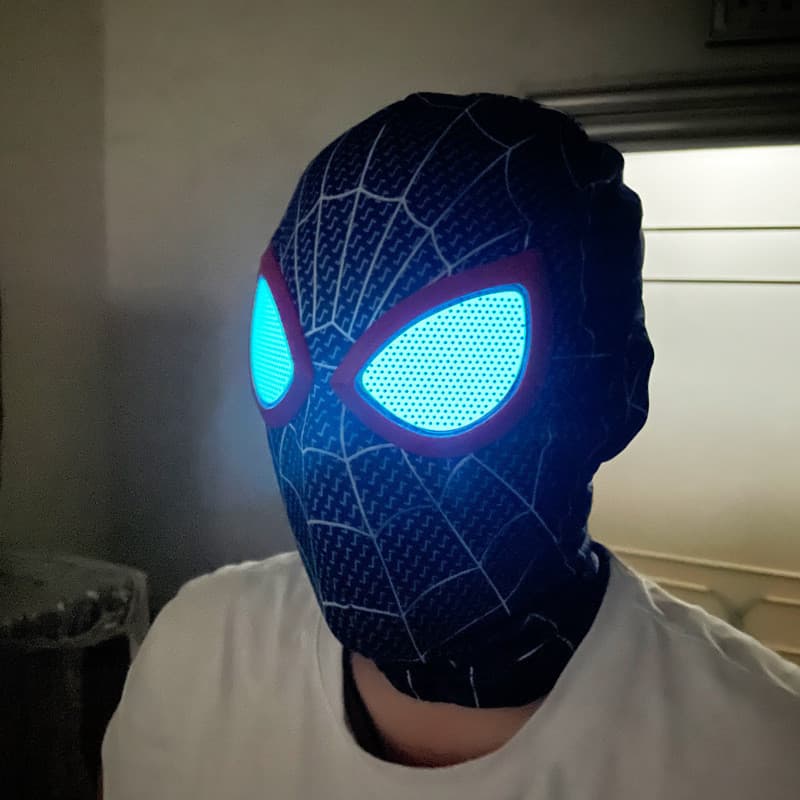 Máscara de Homem-Aranha com Olhos Luminescentes, Conjunto de Fantasia de Super-Herói/Brinquedo de Cosplay/Máscara de Más
