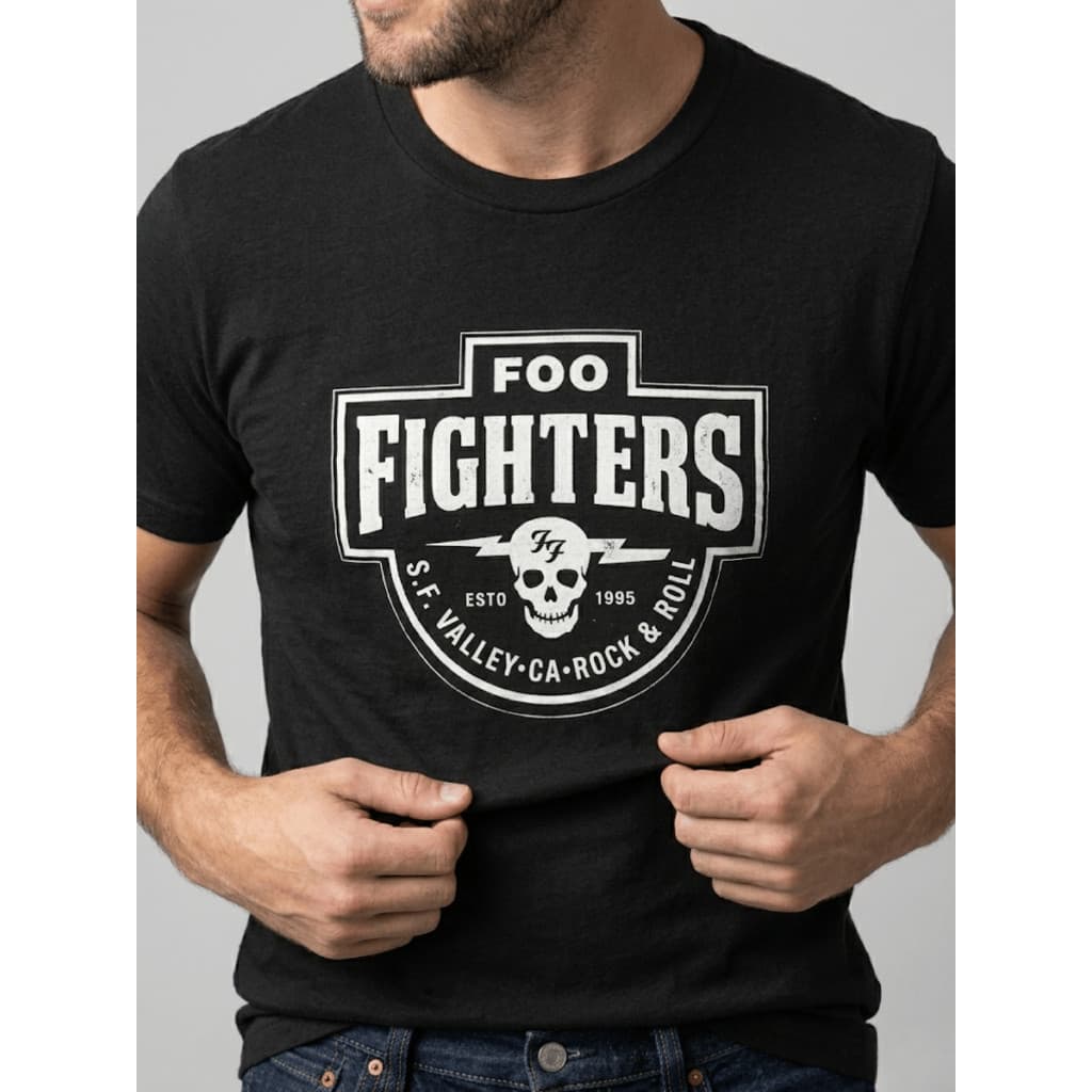 Camiseta Foo Fighters Rock n Roll Premium 100% Algodão Estampa DTF Masculina Casual Banda de Rock