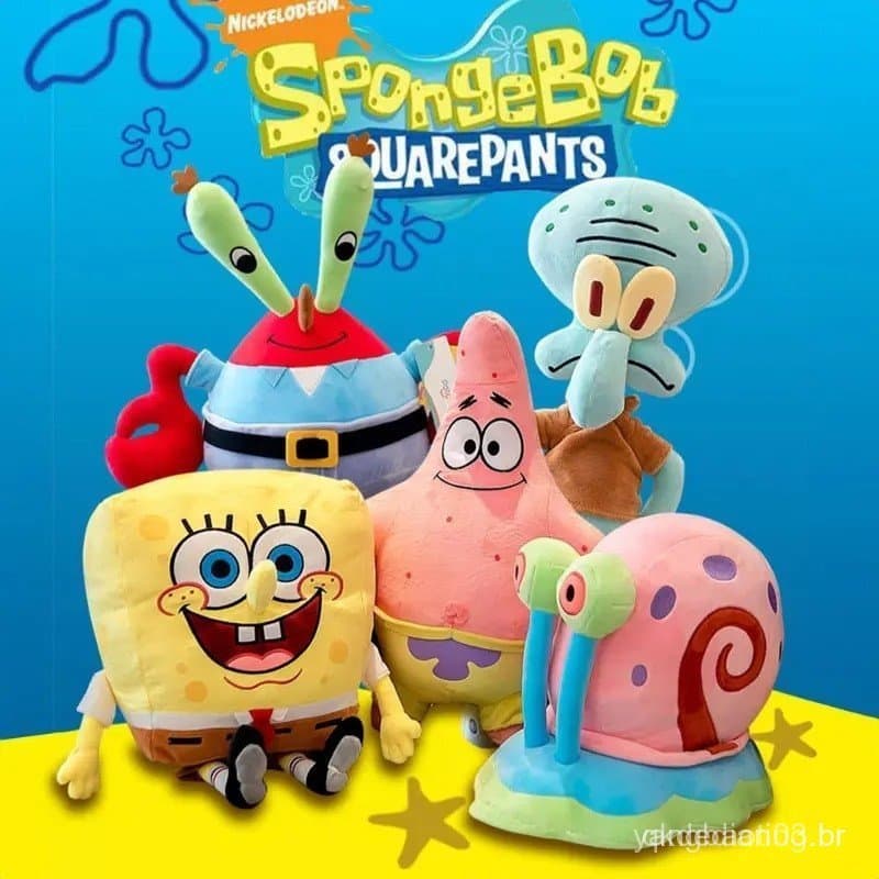 Pelúcias Bob Esponja e Amigos Escolha Personagem – Diversão e Fofura Garantida!