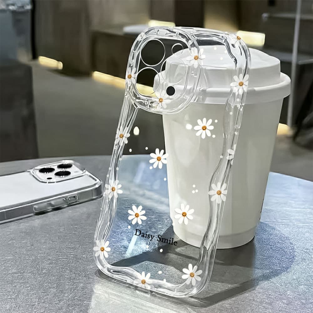 Capa Capinha Para iPhone 17 Air 16 15 14 Plus 13 12 11 Pro Max XR Transparente Silício Margarida