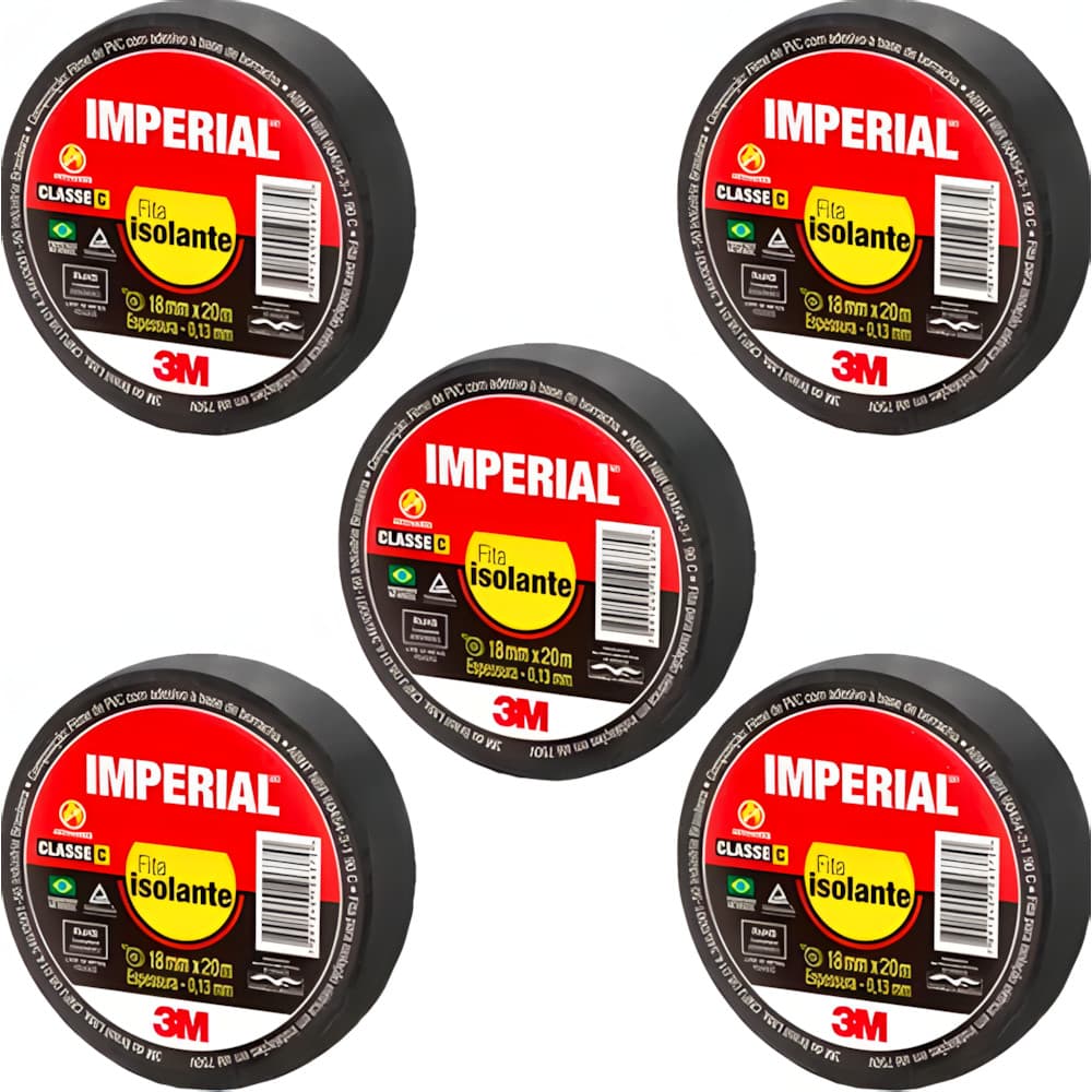 Fita Isolante 3M Imperial 18mmx20m Kit 5 Un