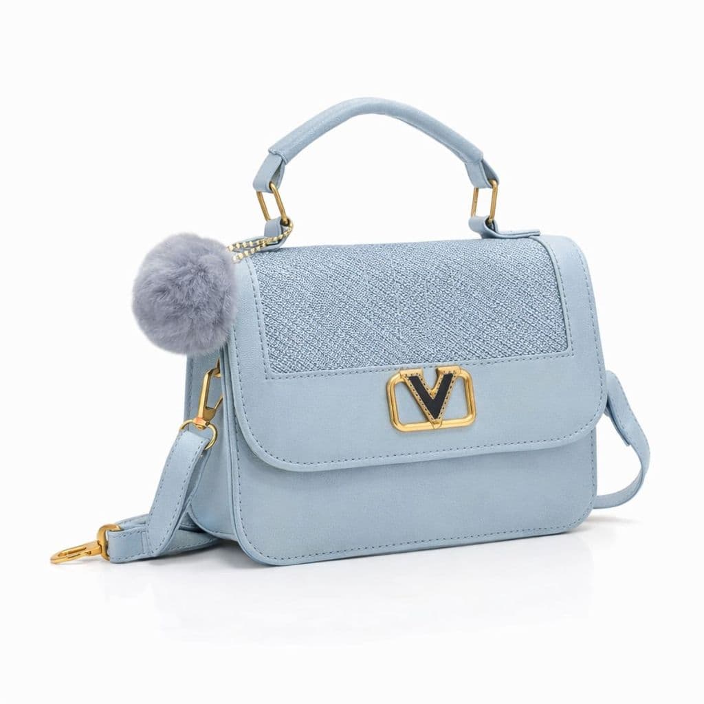 Bolsa Feminina Pequena de Mão e Transversal com Pompom Luxo H286