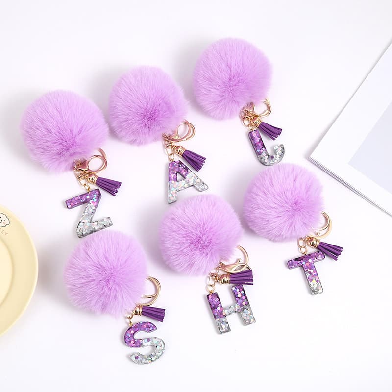 Moda Roxo Carta Chaveiro-Coração Lantejoulas Borboleta Borla Cristal Epóxi Pingente Para Casais Presente