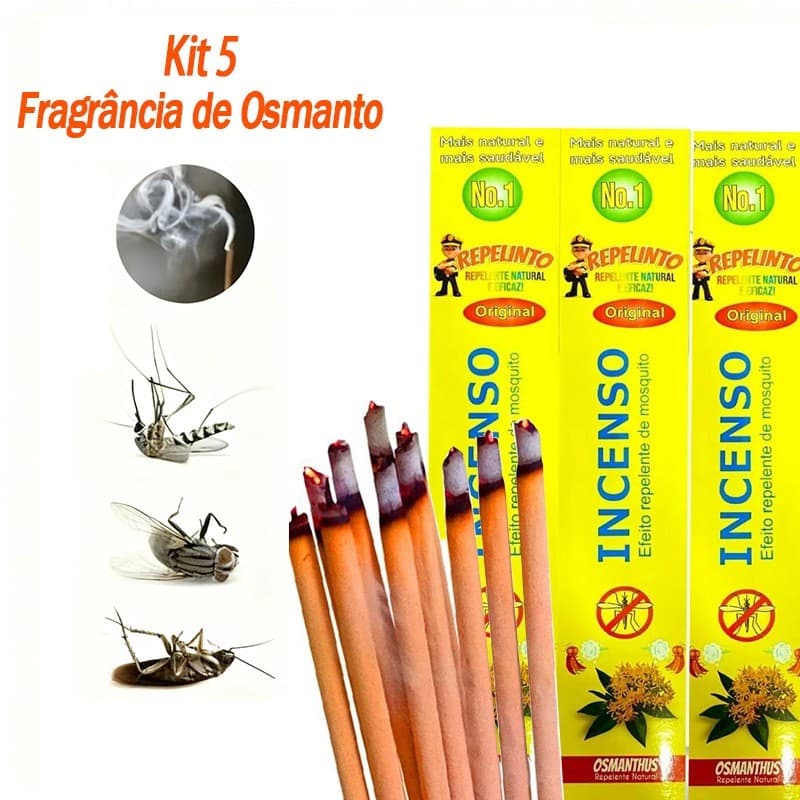 150Palitos De Incenso Mata Mosquito/Mosca Artificial-Repelente Natural Mosquito-Matar Mosquito Killer-Cheiro De Osmanto