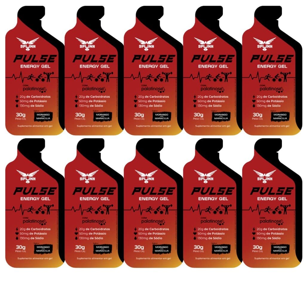 Carbo Gel Pulse Energy Carb Repositor Spunk Display 10un Sachês x 30g