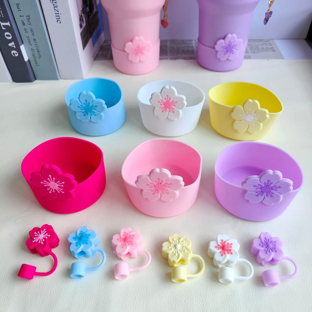 2 Pcs Nova Begônia Flor Palha Cap Capa Protetora De Silicone