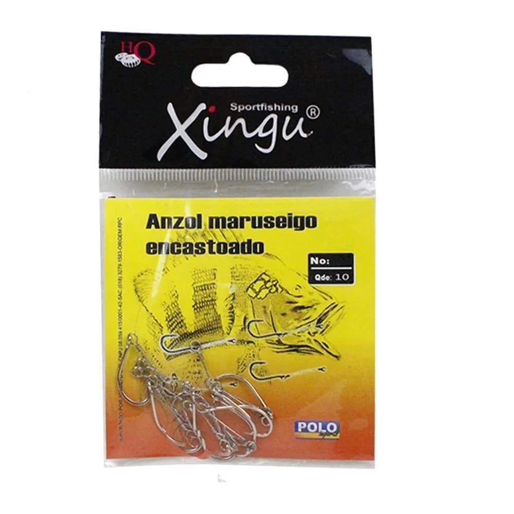 Anzol Pesca Maruseigo N: 20 Encastoado  Cartela Com 10 Pecas