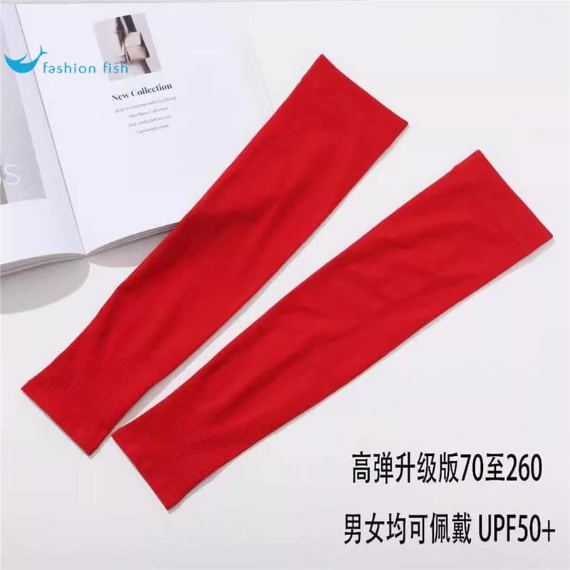 Verão puro vermelho mangas de gelo protetor solar pára-sol equitação ao ar livre condução braço guardas mangas dança man