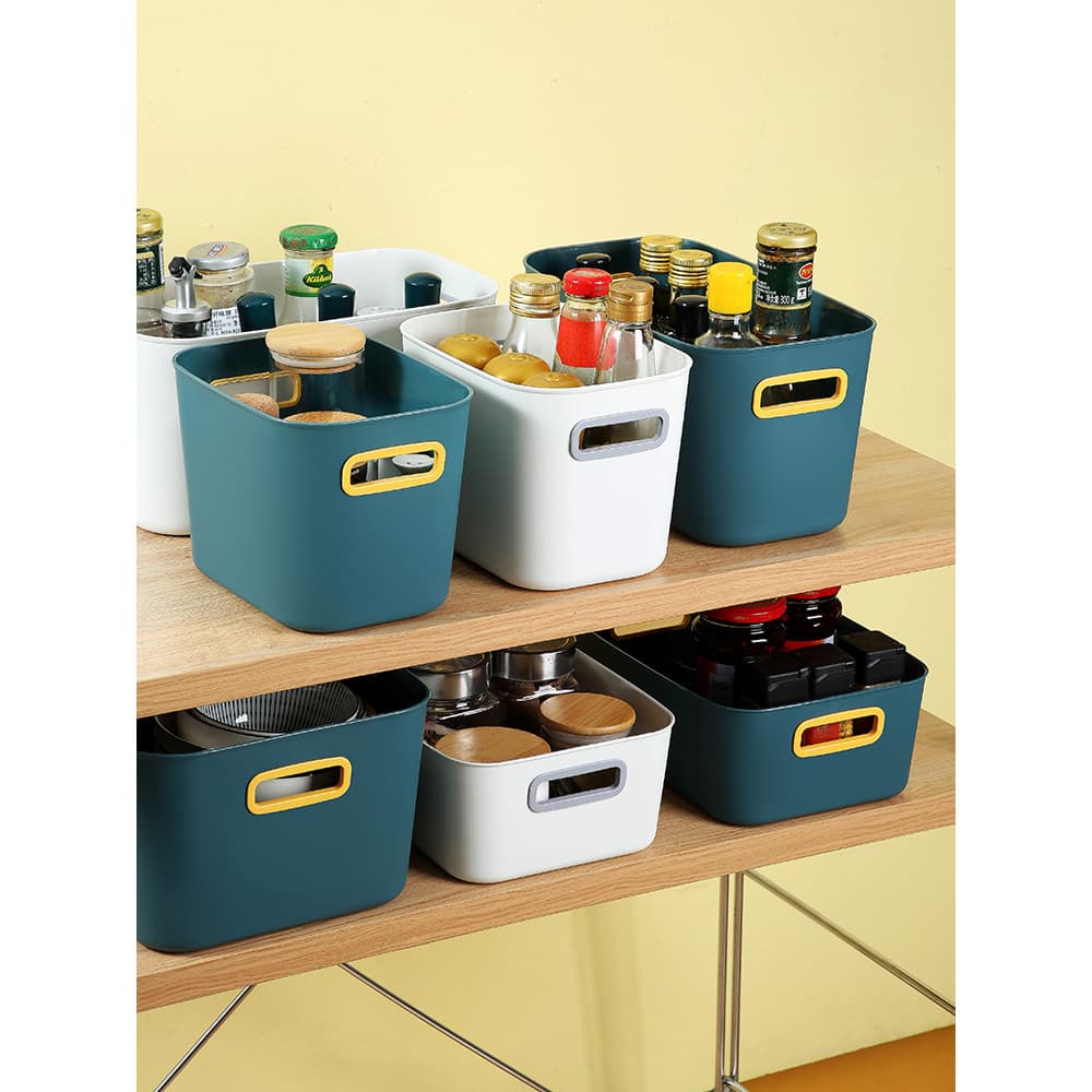 Casa contraste cor caixa de armazenamento de mesa lanches domésticos cosméticos diversos cesta de armazenamento cozinha